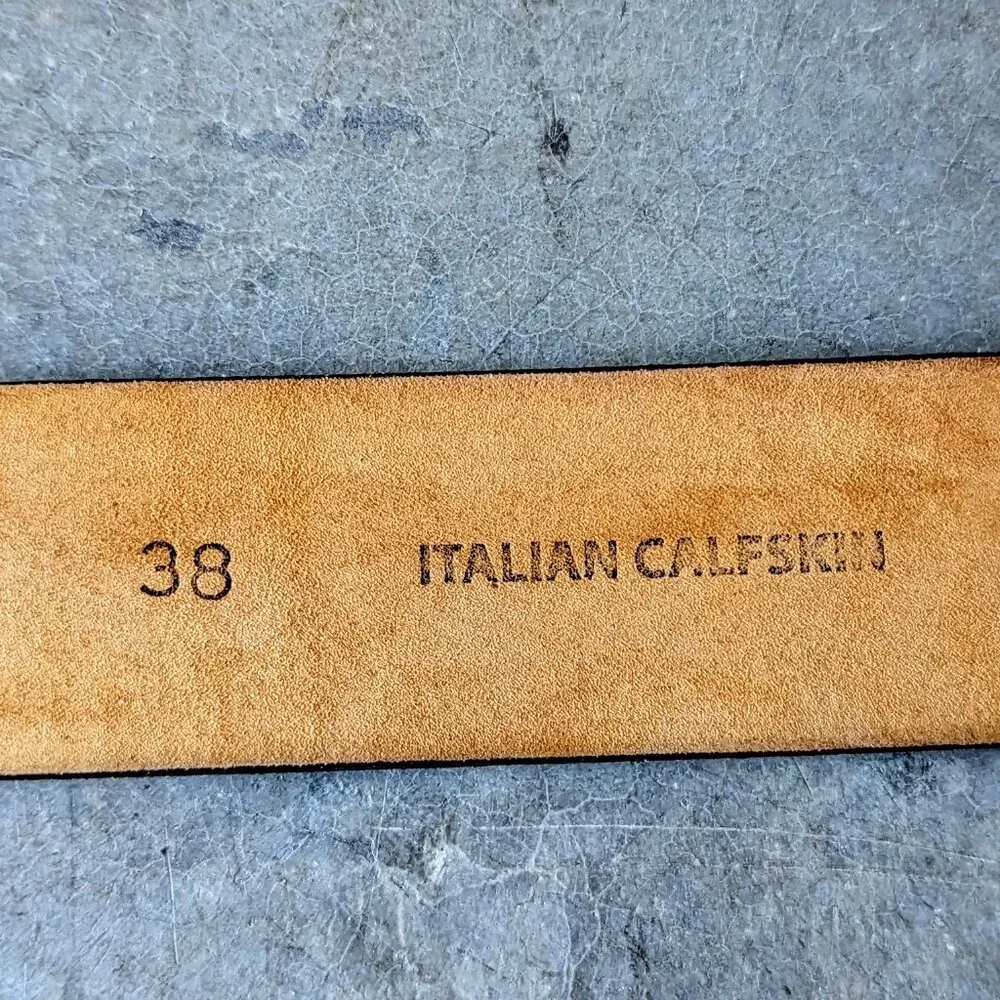 Remo Tulliani Brown Leather Italian Calfskin Belt size 38